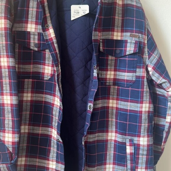 Brand new (NWT) Nukutavake boys quilted, flannel coat. 6 buttons in front. - Picture 4 of 5